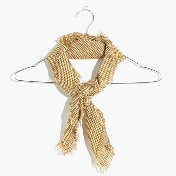 Madewell Accessories - [NWT] Madewell Wool-Blend Scarf in Gold Check